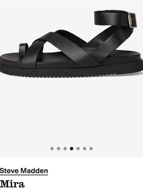 Steve Madden Black Leather Crisscross Ankle Strap Sandal